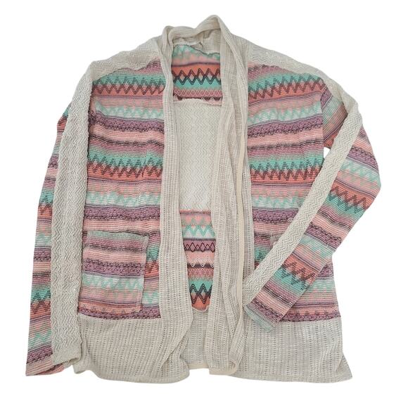 Miss Me Southwestern pattern open cardigan ladies sweater Size Small Country - Picture 3 of 8